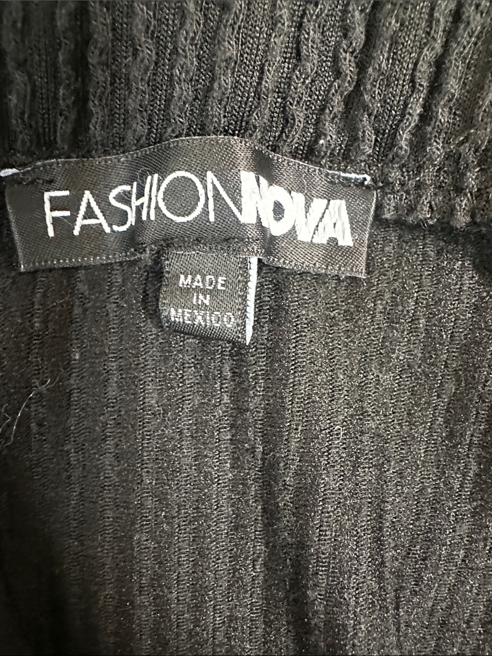 Fashion Nova Black Ribbed Boot-Cut Knit Pants Set Set Size Small - Picture 2 of 4